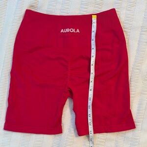 AUROLA Red Biker Shorts